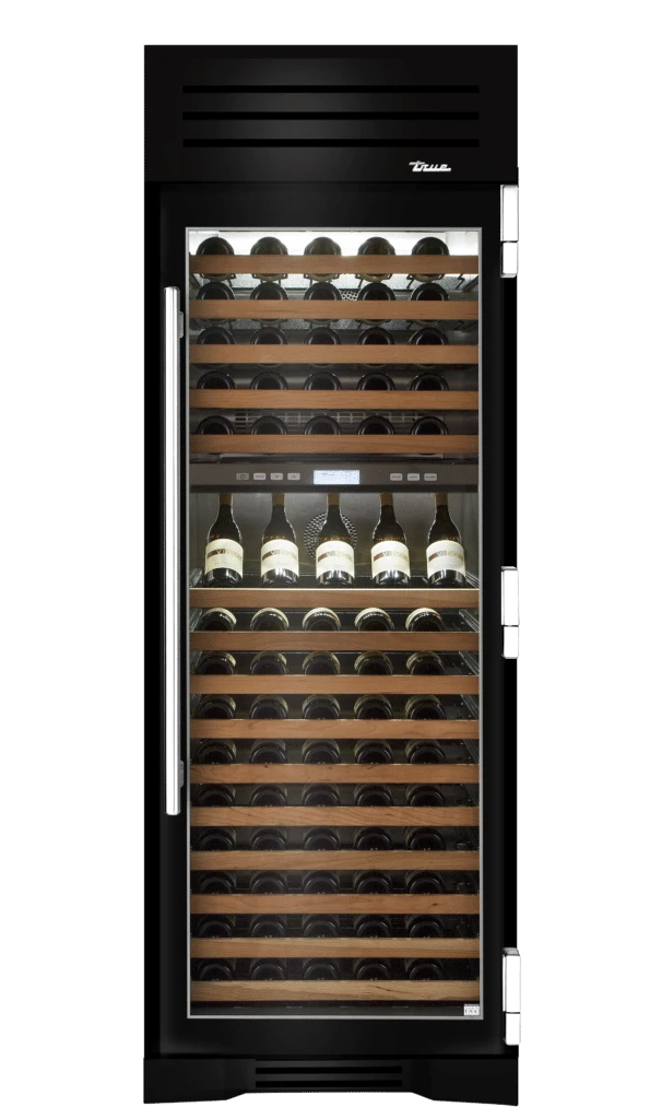 Wine Column, Right Hinged, Gloss Black, Chrome Hardware TR30DZWRSGC044H02