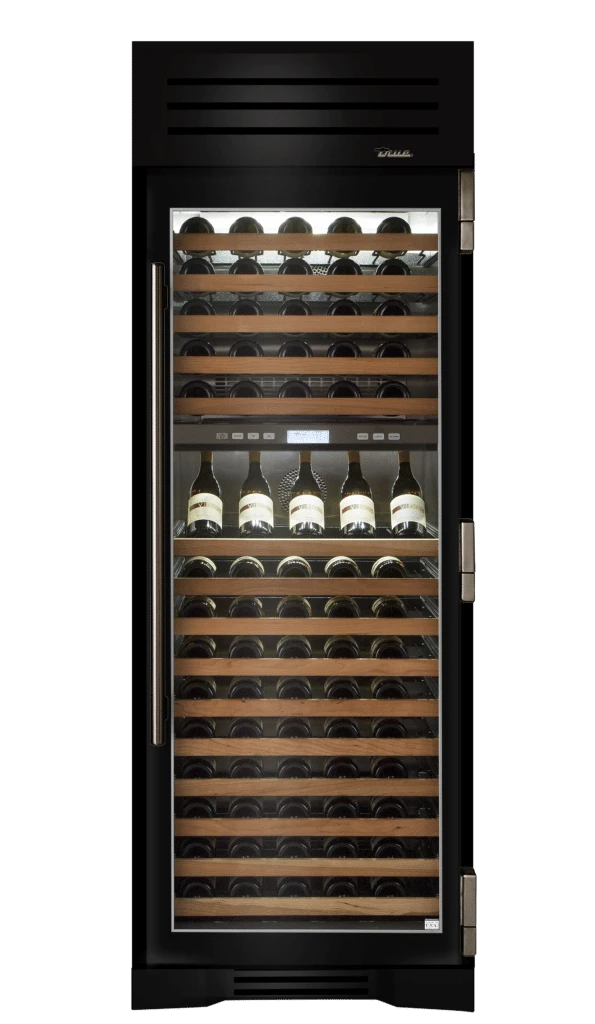 Wine Column, Right Hinged, Gloss Black, Pewter Hardware TR30DZWRSGC044H05
