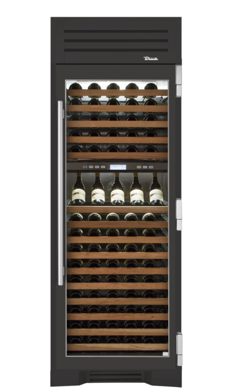 Wine Column, Right Hinged, Ultra Matte Black, Brass Hardware TR30DZWRSGC085H01