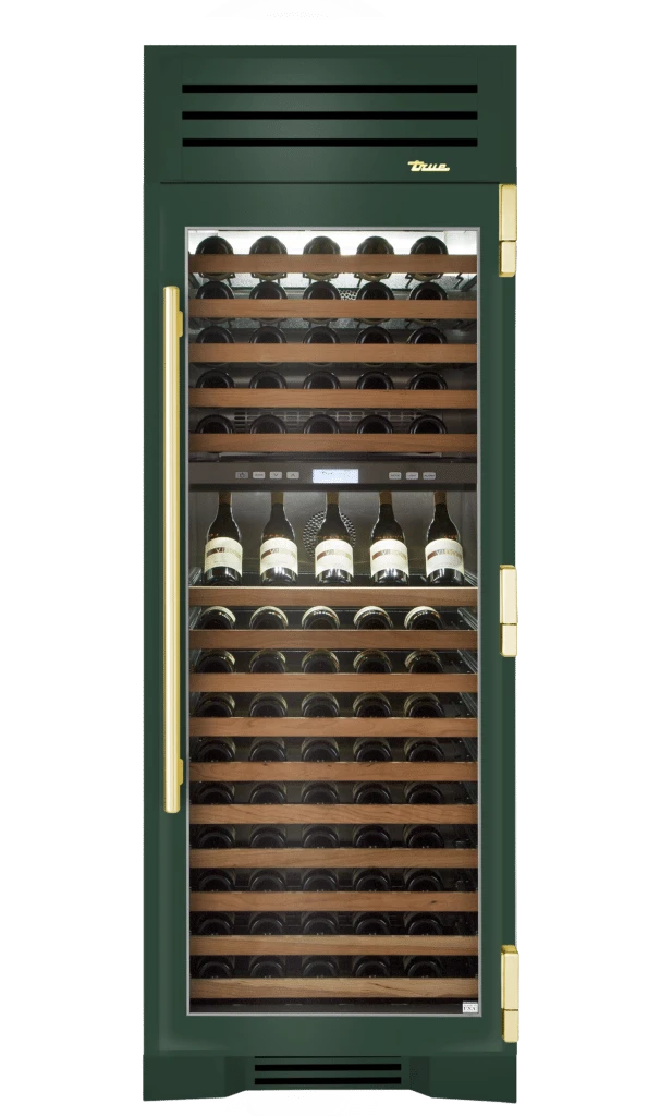 Wine Column, Right Hinged, Emerald, Brass Hardware TR30DZWRSGC086H01