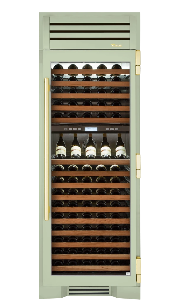 Wine Column, Right Hinged, Sage, Brass Hardware TR30DZWRSGC129H01
