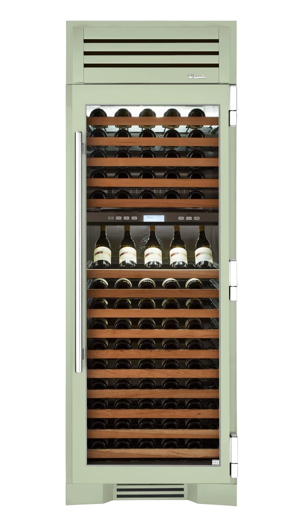 Wine Column, Right Hinged, Sage, Chrome Hardware TR30DZWRSGC129H02