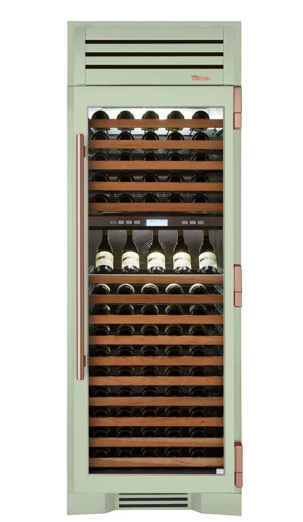 Wine Column, Right Hinged, Sage, Copper Hardware TR30DZWRSGC129H03