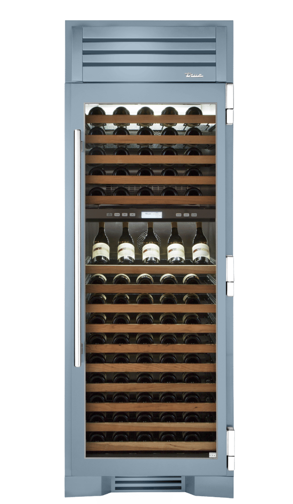 Wine Column, Right Hinged, Bluestone, Chrome Hardware TR30DZWRSGC152H02