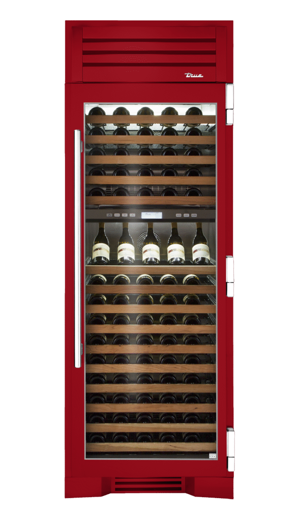 Wine Column, Right Hinged, Crimson, Chrome Hardware TR30DZWRSGC193H02