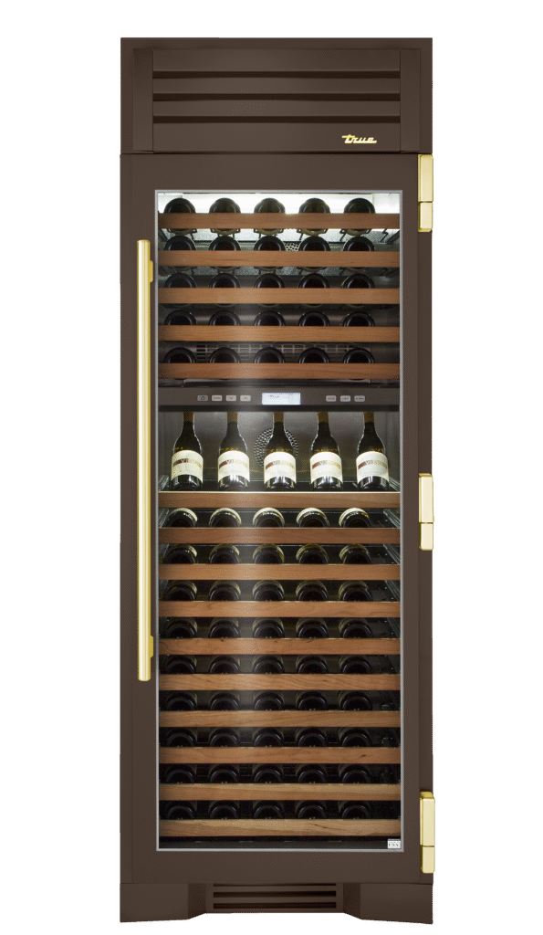 Wine Column, Right Hinged, Espresso, Brass Hardware TR30DZWRSGC305H01