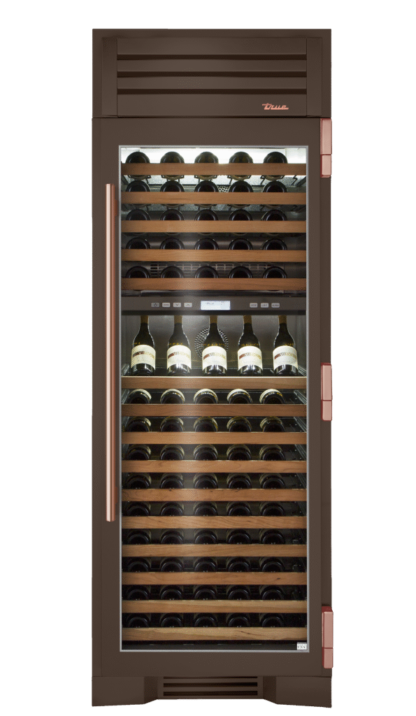 Wine Column, Right Hinged, Espresso, Copper Hardware TR30DZWRSGC305H03