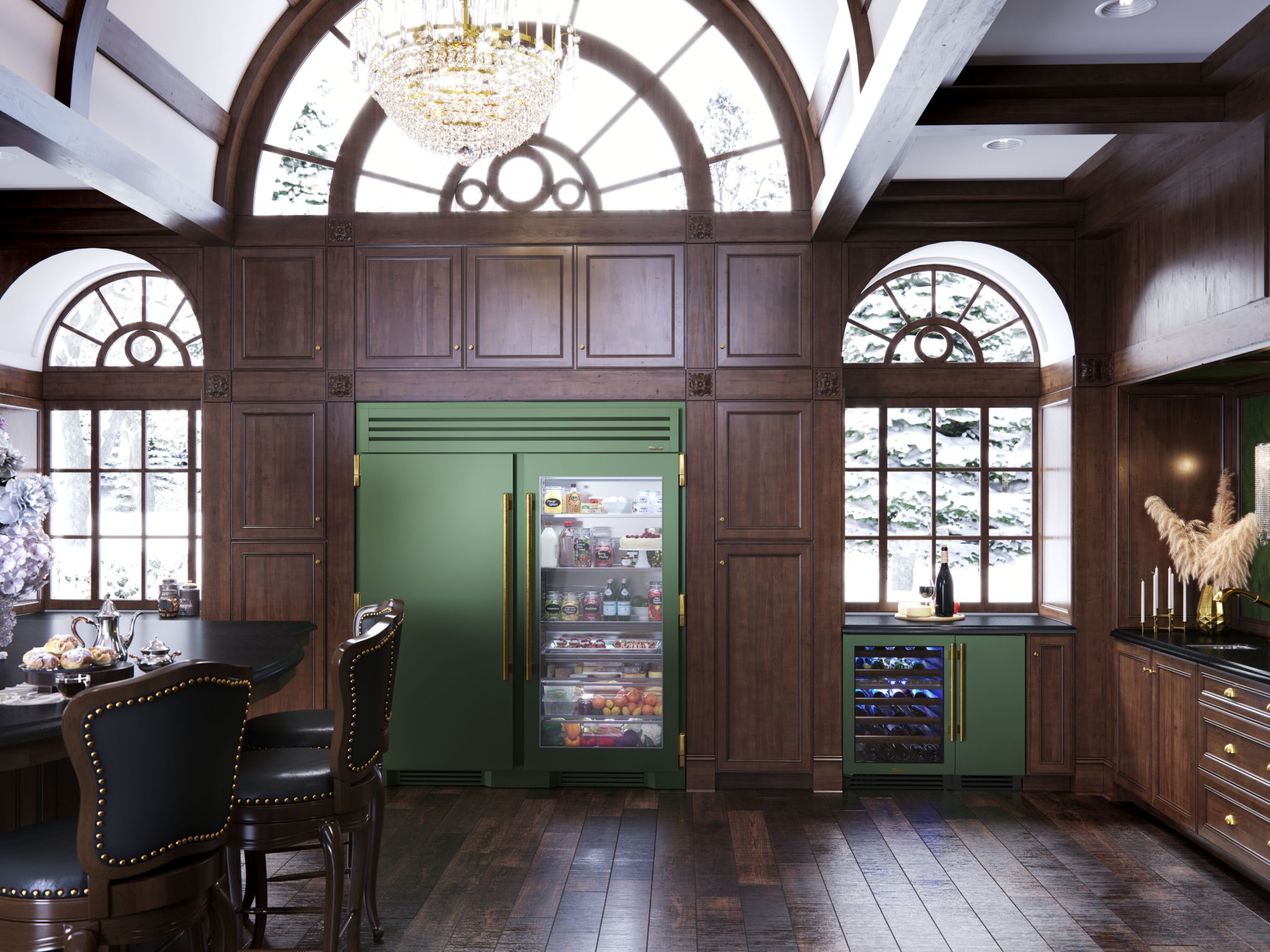 Freezer Column, Left Hinged, Espresso, Gold Hardware TR30FRZLSSC305H08