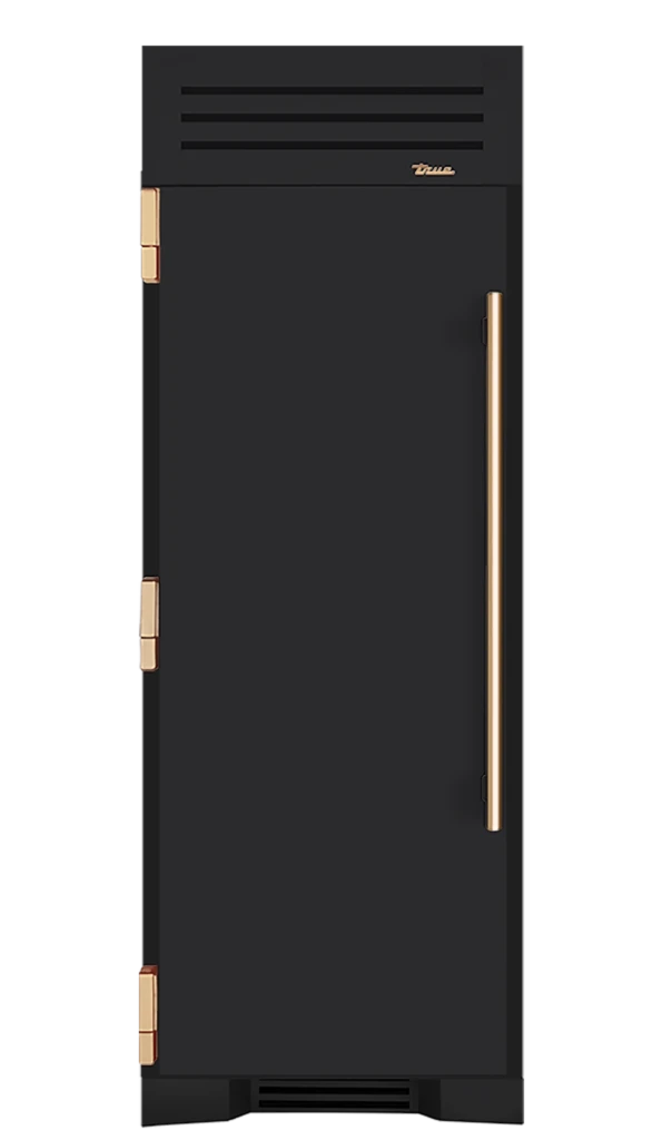 Freezer Column, Left Hinged, Matte Black, Gold Hardware TR30FRZLSSIMC027H08