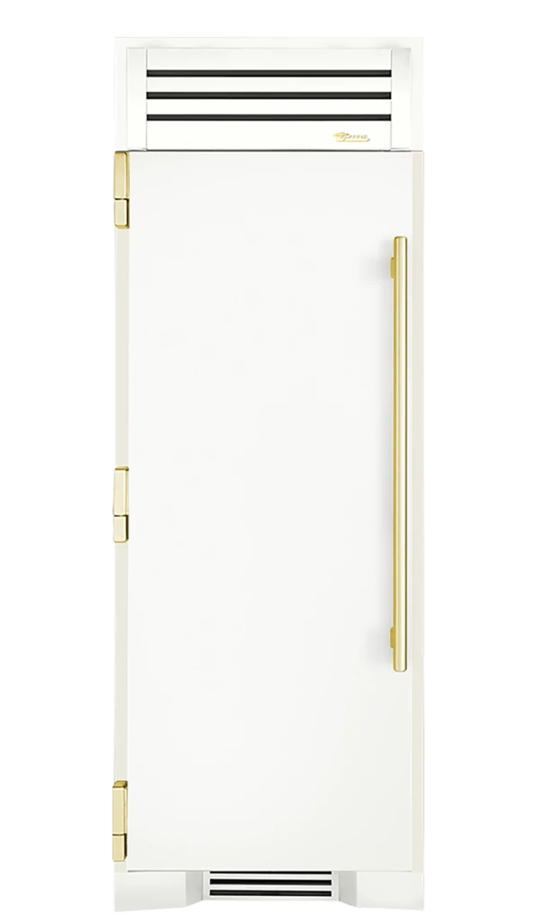 Freezer Column, Left Hinged, Matte White, Brass Hardware TR30FRZLSSIMC030H01