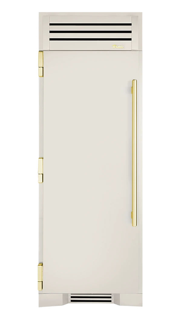 Freezer Column, Left Hinged, Antique White, Brass Hardware TR30FRZLSSIMC050H01