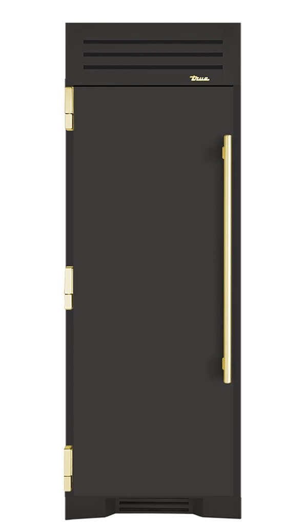 Freezer Column, Left Hinged, Ultra Matte Black, Brass Hardware TR30FRZLSSIMC085H01