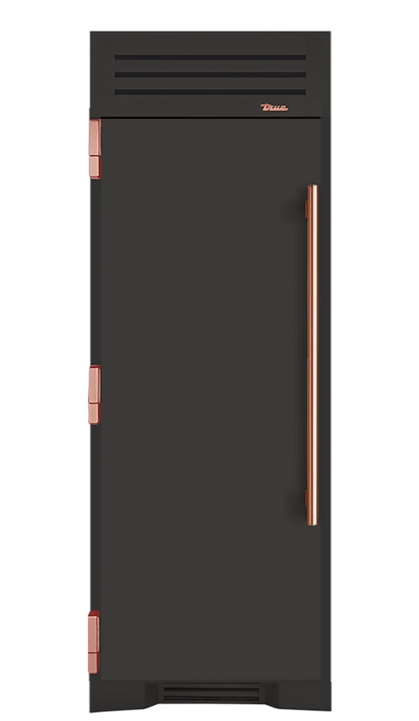 Freezer Column, Left Hinged, Ultra Matte Black, Copper Hardware TR30FRZLSSIMC085H03