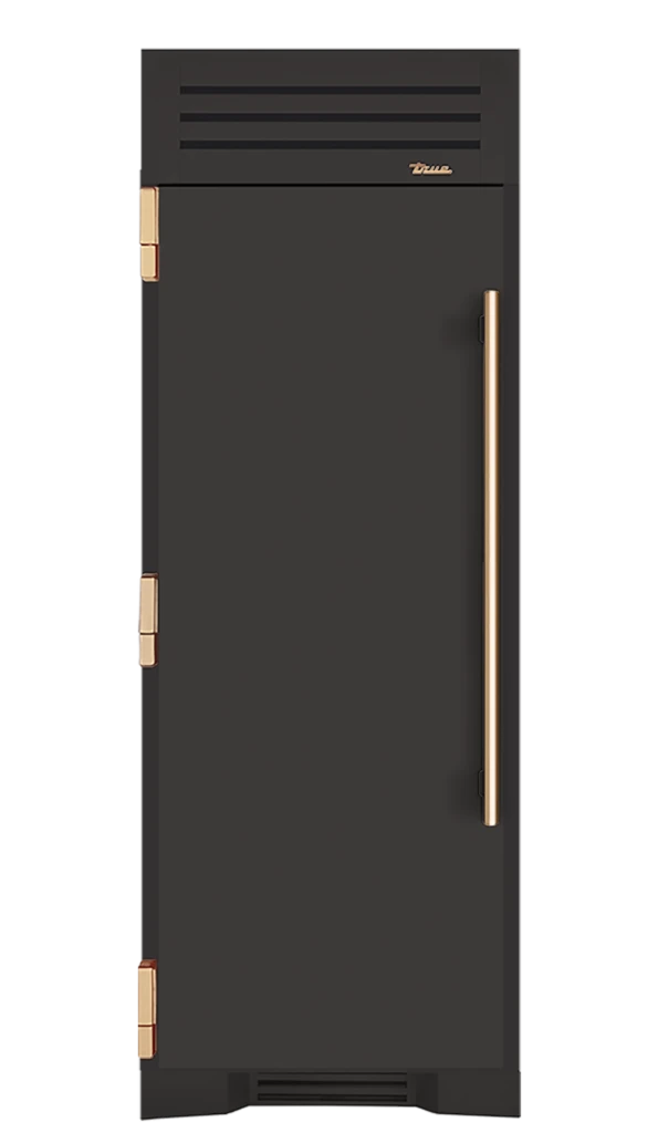 Freezer Column, Left Hinged, Ultra Matte Black, Gold Hardware TR30FRZLSSIMC085H08