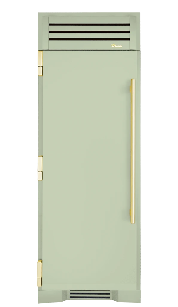 Freezer Column, Left Hinged, Sage, Brass Hardware TR30FRZLSSIMC129H01
