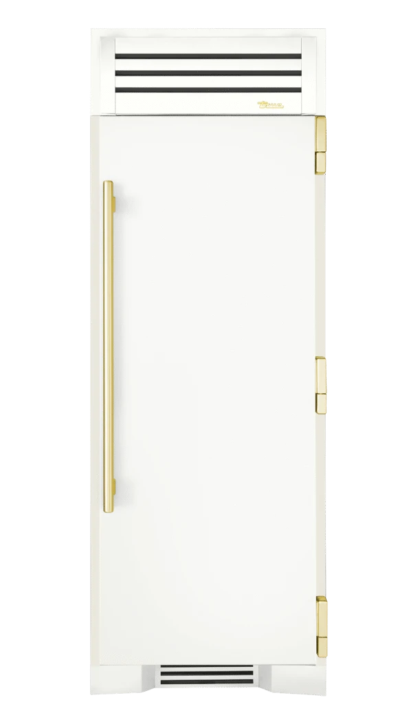 Freezer Column, Right Hinged, Matte White, Brass Hardware TR30FRZRSSC030H01