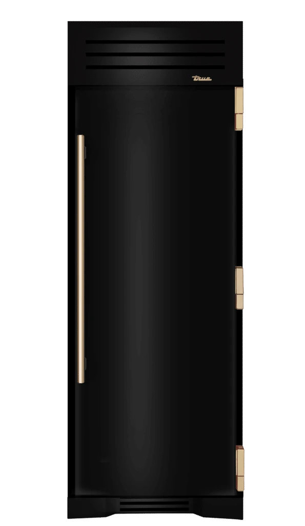 Freezer Column, Right Hinged, Gloss Black, Gold Hardware TR30FRZRSSC044H08
