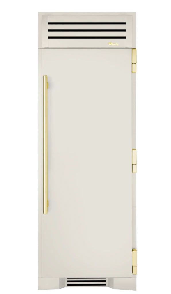 Freezer Column, Right Hinged, Antique White, Brass Hardware TR30FRZRSSC050H01