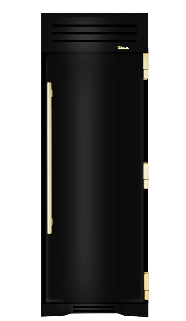 Freezer Column, Right Hinged, Gloss Black, Brass Hardware TR30FRZRSSIMC044H01