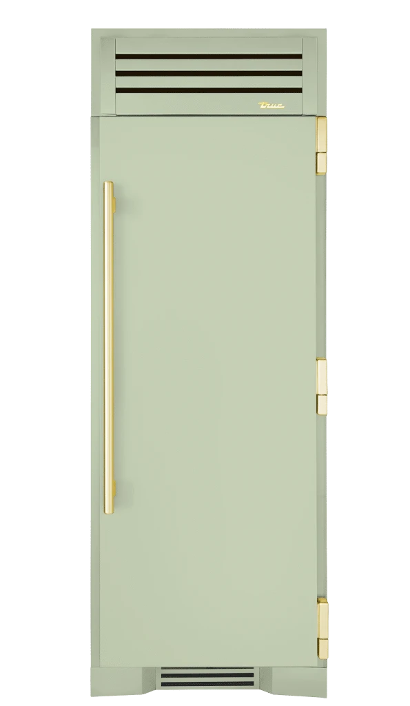 Freezer Column, Right Hinged, Sage, Brass Hardware TR30FRZRSSIMC129H01