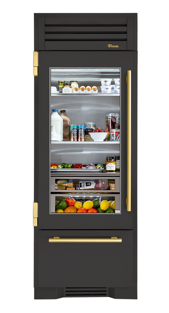 Refrigerator with Bottom Freezer, Left Hinged, Matte Black, Brass Hardware TR30RBFLSGA027H01
