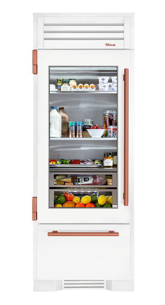Refrigerator with Bottom Freezer, Left Hinged, Matte White, Copper Hardware TR30RBFLSGA030H03