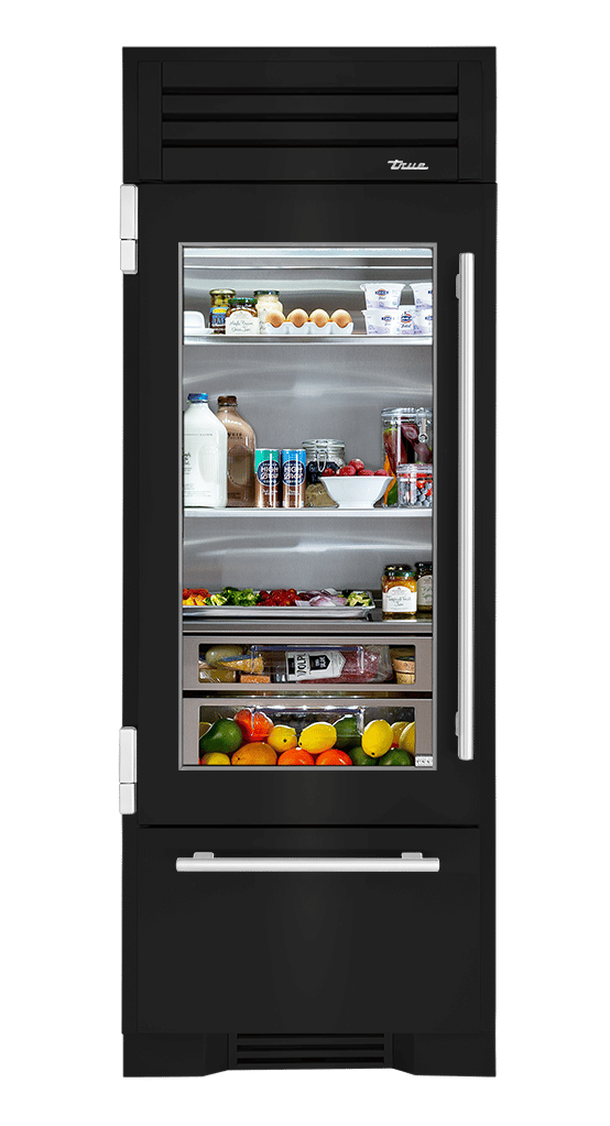 Refrigerator with Bottom Freezer, Left Hinged, Gloss Black, Chrome Hardware TR30RBFLSGA044H02