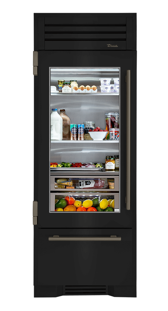 Refrigerator with Bottom Freezer, Left Hinged, Gloss Black, Pewter Hardware TR30RBFLSGA044H05