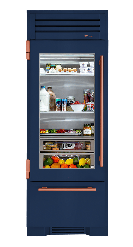 Refrigerator with Bottom Freezer, Left Hinged, Cobalt, Copper Hardware TR30RBFLSGA078H03