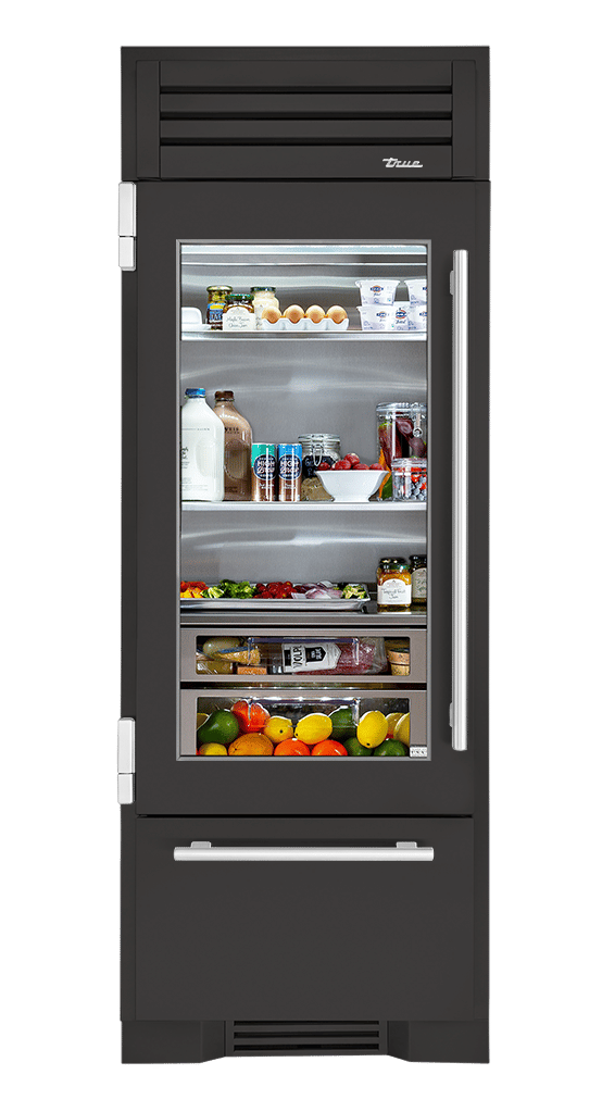 Refrigerator with Bottom Freezer, Left Hinged, Ultra Matte Black, Chrome Hardware TR30RBFLSGA085H02