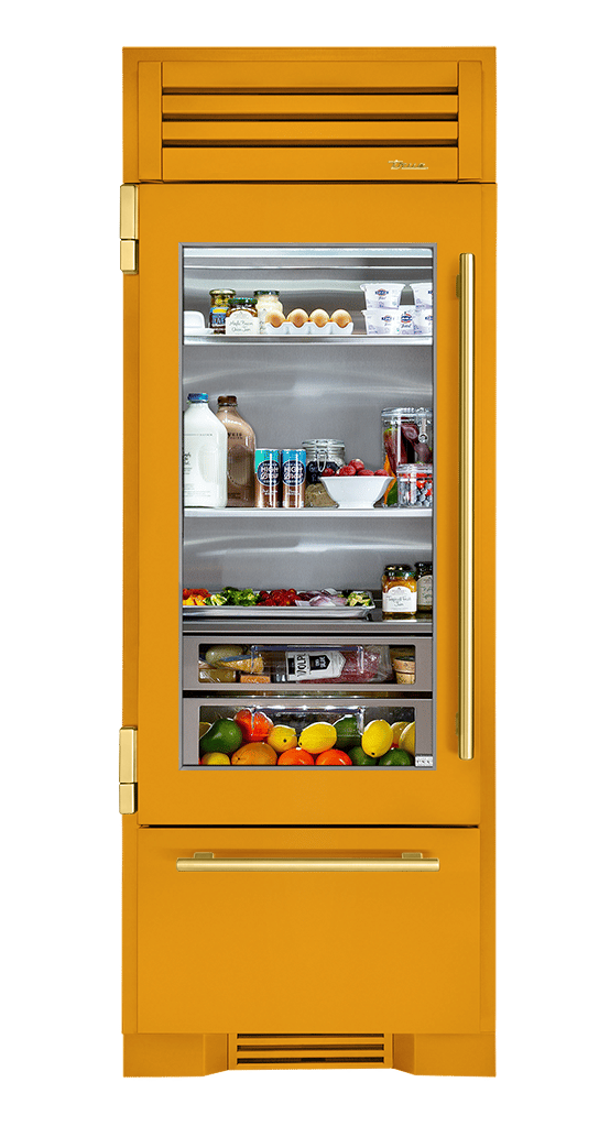 Refrigerator with Bottom Freezer, Left Hinged, Saffron, Brass Hardware TR30RBFLSGA103H01