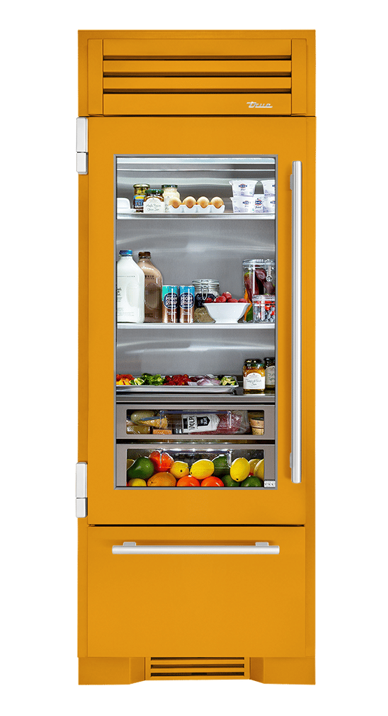 Refrigerator with Bottom Freezer, Left Hinged, Saffron, Chrome Hardware TR30RBFLSGA103H02