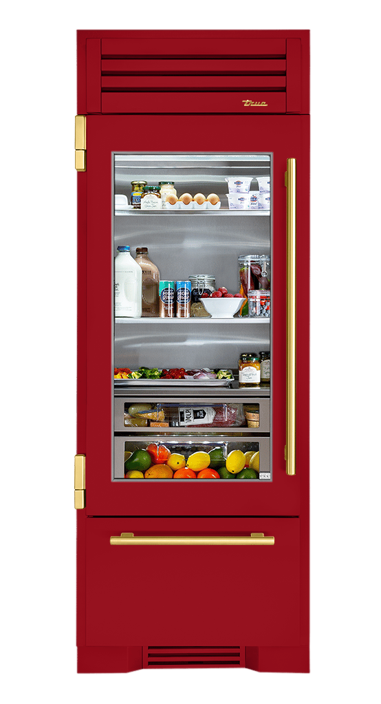 Refrigerator with Bottom Freezer, Left Hinged, Crimson, Brass Hardware TR30RBFLSGA193H01