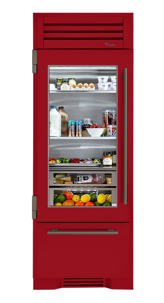 Refrigerator with Bottom Freezer, Left Hinged, Crimson, Pewter Hardware TR30RBFLSGA193H05