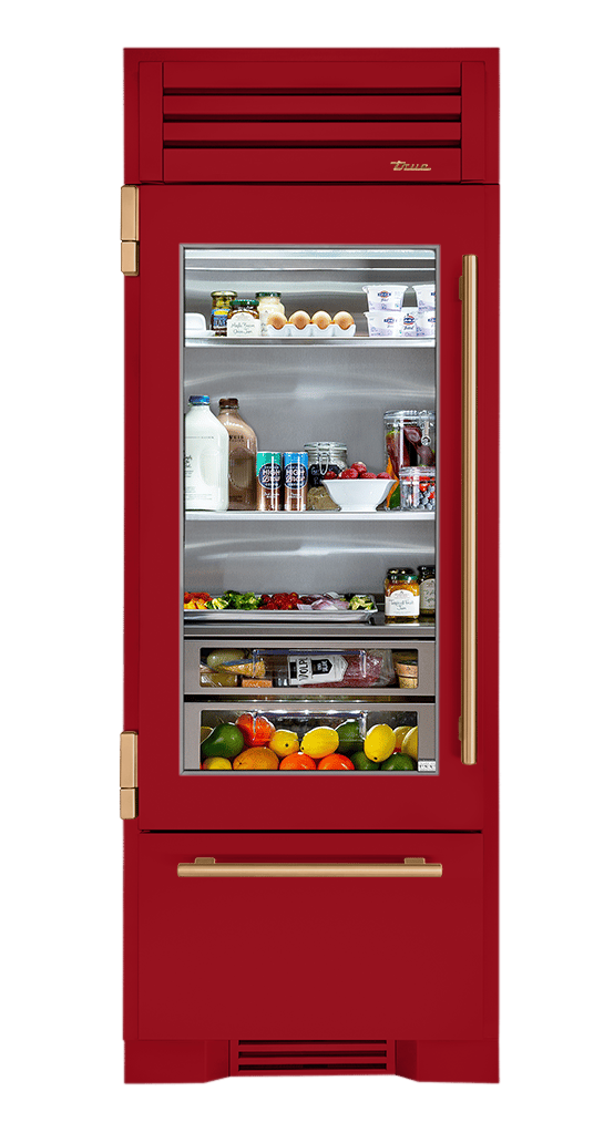 Refrigerator with Bottom Freezer, Left Hinged, Crimson, Gold Hardware TR30RBFLSGA193H08