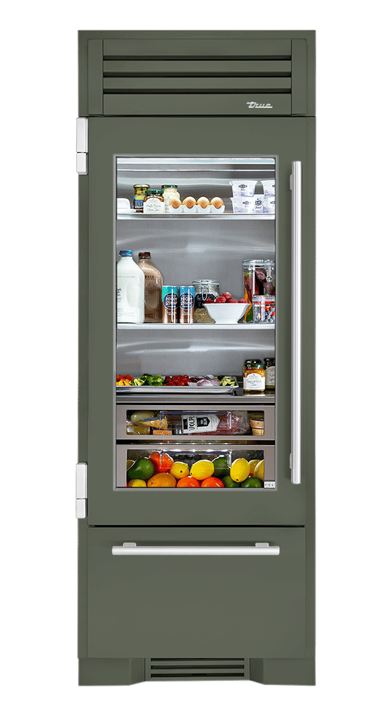 Refrigerator with Bottom Freezer, Left Hinged, Olive, Chrome Hardware TR30RBFLSGA238H02