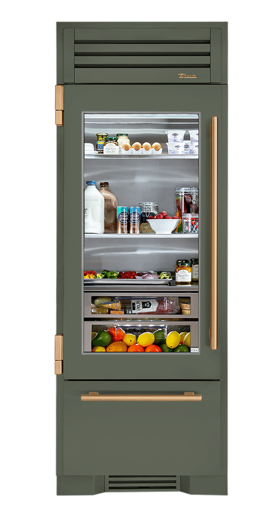 Refrigerator with Bottom Freezer, Left Hinged, Olive, Gold Hardware TR30RBFLSGA238H08