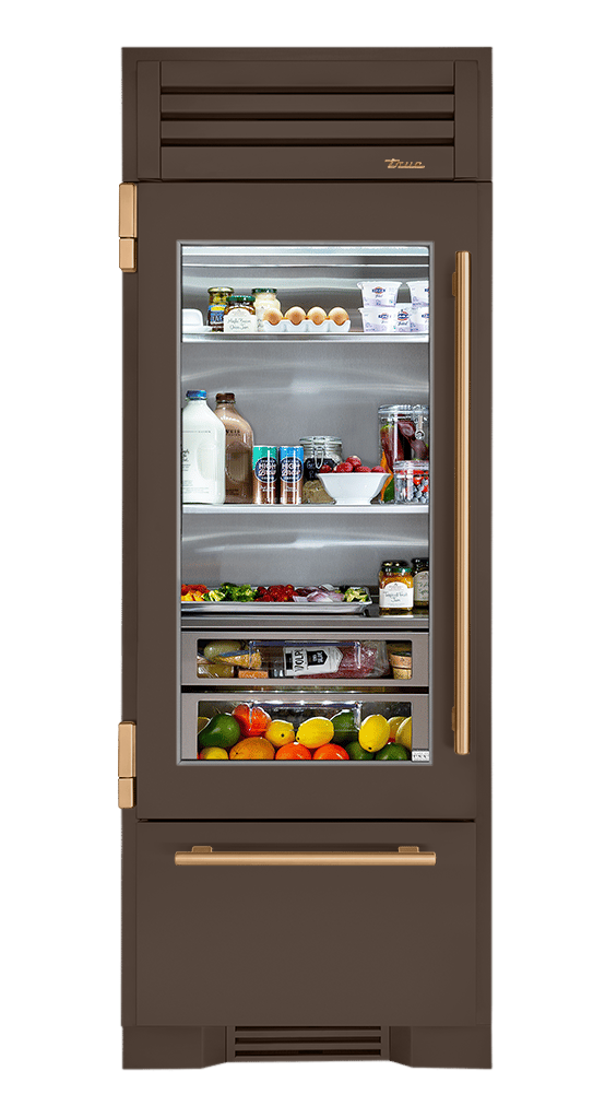 Refrigerator with Bottom Freezer, Left Hinged, Espresso, Gold Hardware TR30RBFLSGA305H08