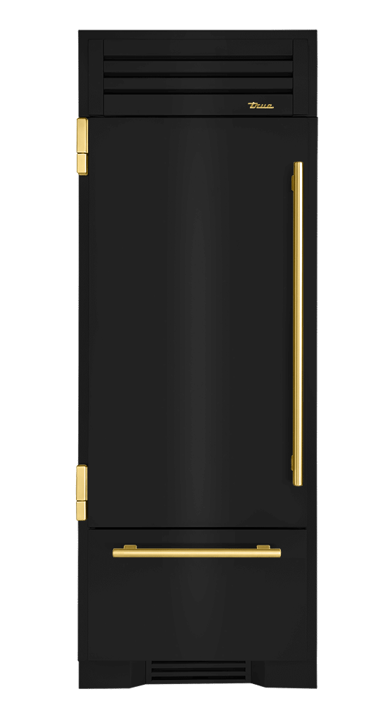 Refrigerator with Bottom Freezer, Left Hinged, Gloss Black, Brass Hardware TR30RBFLSSA044H01