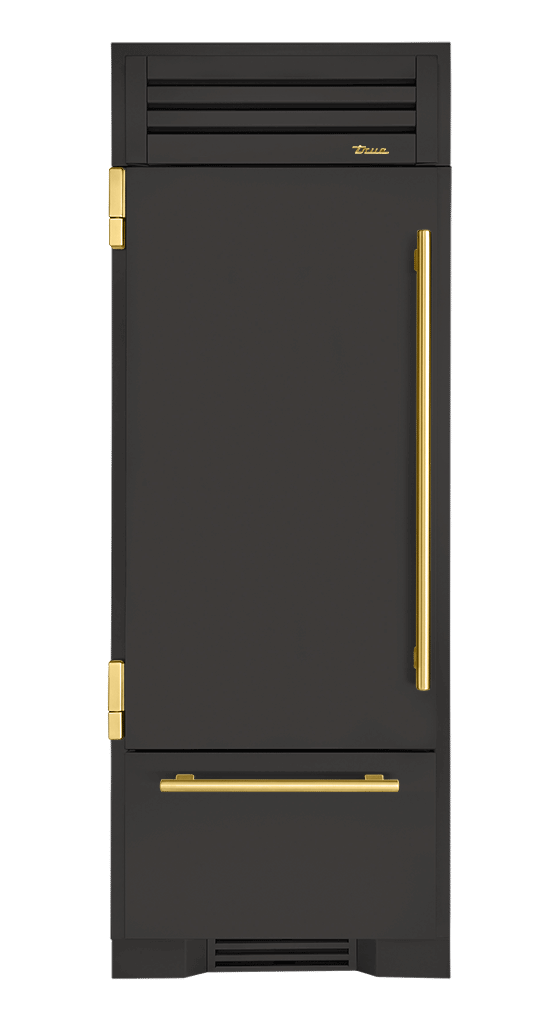 Refrigerator with Bottom Freezer, Left Hinged, Ultra Matte Black, Brass Hardware TR30RBFLSSA085H01