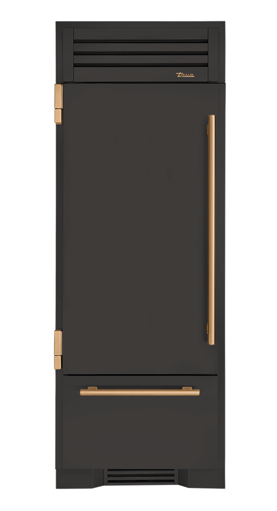 Refrigerator with Bottom Freezer, Left Hinged, Ultra Matte Black, Gold Hardware TR30RBFLSSA085H08