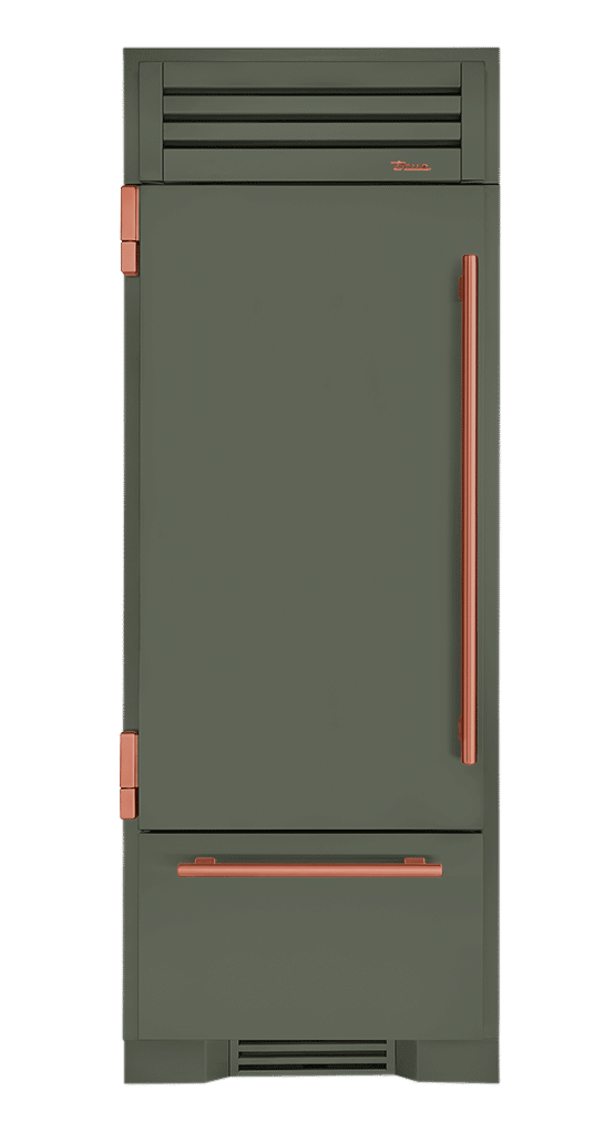 Refrigerator with Bottom Freezer, Left Hinged, Olive, Copper Hardware TR30RBFLSSA238H03