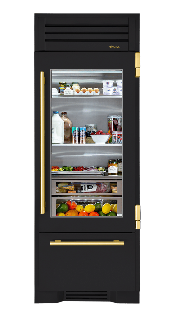 Refrigerator with Bottom Freezer, Right Hinged, Matte Black, Brass Hardware TR30RBFRSGA027H01
