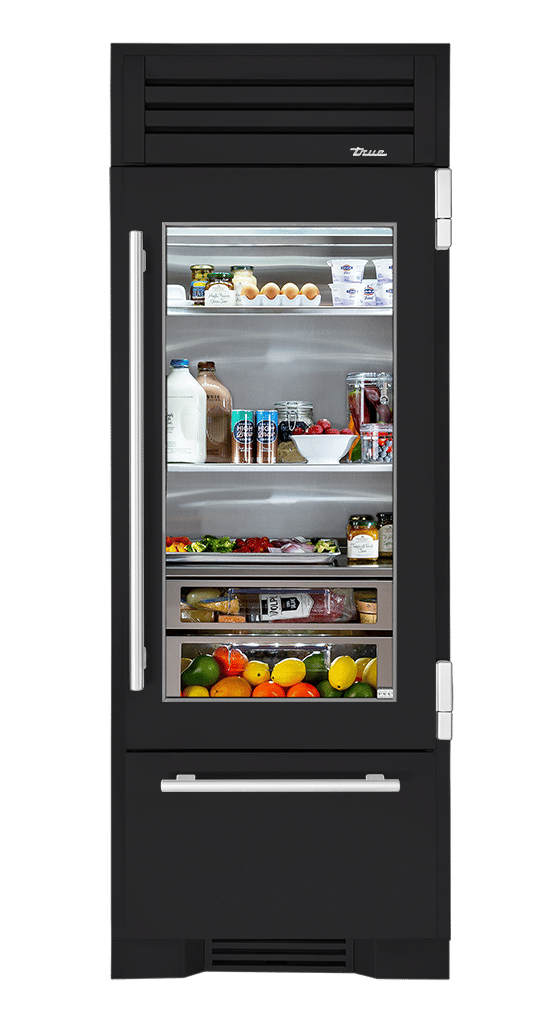 Refrigerator with Bottom Freezer, Right Hinged, Matte Black, Chrome Hardware TR30RBFRSGA027H02