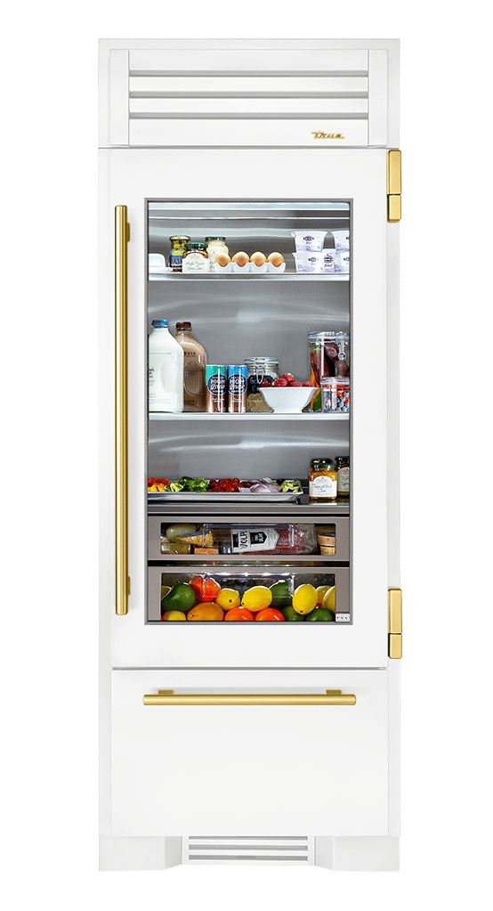 Refrigerator with Bottom Freezer, Right Hinged, Matte White, Brass Hardware TR30RBFRSGA030H01