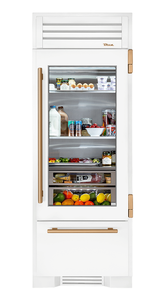 Refrigerator with Bottom Freezer, Right Hinged, Matte White, Gold Hardware TR30RBFRSGA030H08