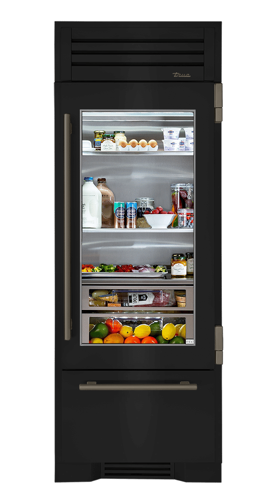 Refrigerator with Bottom Freezer, Right Hinged, Gloss Black, Pewter Hardware TR30RBFRSGA044H05
