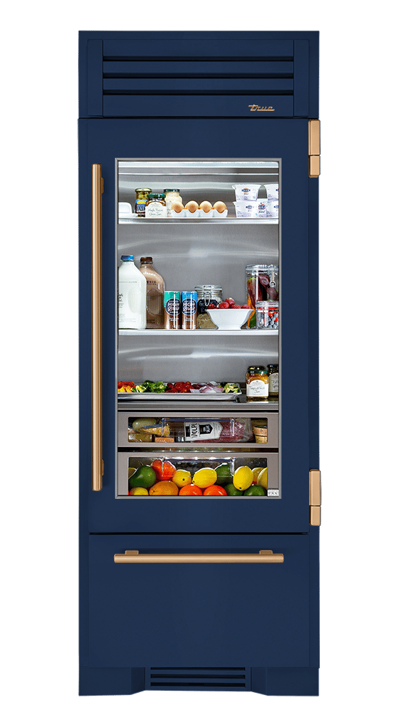 Refrigerator with Bottom Freezer, Right Hinged, Cobalt, Gold Hardware TR30RBFRSGA078H08