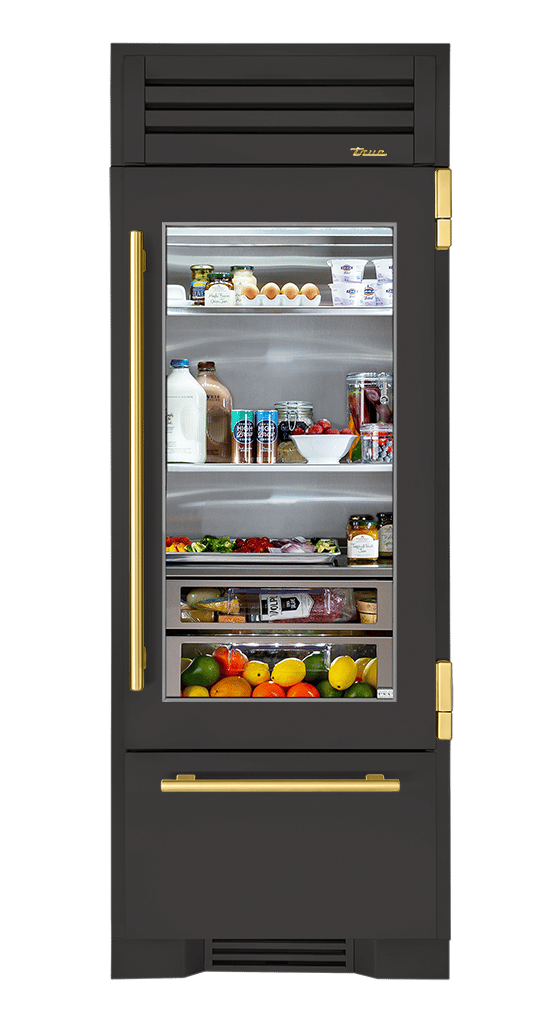 Refrigerator with Bottom Freezer, Right Hinged, Ultra Matte Black, Brass Hardware TR30RBFRSGA085H01
