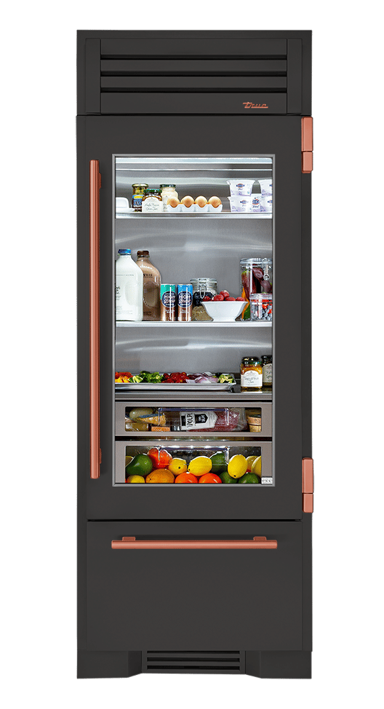 Refrigerator with Bottom Freezer, Right Hinged, Ultra Matte Black, Copper Hardware TR30RBFRSGA085H03